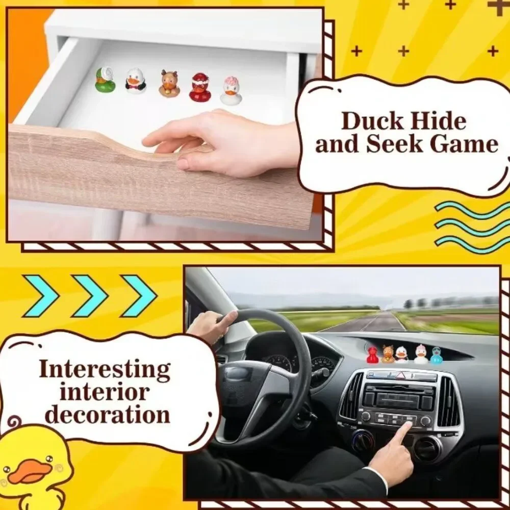 Whimsical 40-Piece Mini Resin Ducks Assortment Set Tiny Figurine Bulk NWT